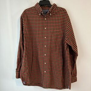 CREMIEUX CLASSICS Mens 2X Tall Plaid Long Sleeve Button Down Shirt Red Brown Gre